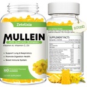 Mullein Gummys for Clear Lungs, 10 in 1 Mullein Leaf Excert for Lungs, Mullein Quercetin Gummys for Lung Cleanse, 呼吸器, Immune, 菠萝火焰, 120 伯爵