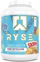 RYSE 加载蛋白粉 - Skippy Palentian Butter - 25g Whey 蛋白质隔离并集中使用先生纤维和MCTs - 低碳化物,低糖,消化友好 - 54 services / 4 lb Tub