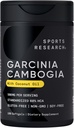 体育研究 Garcinia Cambogia 提取(60% HCA) 配有 Virgin 有机椰油 → 非 GMO, Soy & Gluten Free(180 液体软胶)