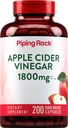 Pipping Rock Apple 苹果苹果 苹果 苹果 葡萄酒 卡普苏莱 1800 mg → 200 药丸 → Potent Formula → ACV 补充 男女 → Non-GMO, Gluten Free