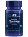 生命延长优化铬与Crominex 3+500 mcg,代谢体健康,健康平衡,蔬菜,Gluten Free,N-GMO,500 mcg,60 蔬菜卡普尔