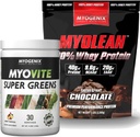 Myogenix Myovite 超绿色 粉末和Myolean巧克力 蛋白质包 — 文摘、豁免和40g 高蛋白质包 — 支持古特健康、肌肉生长和复苏